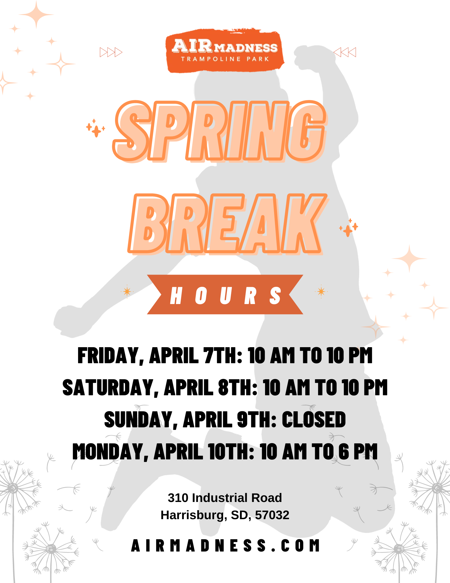 Air Madness Spring Break Hours 2023 (1)